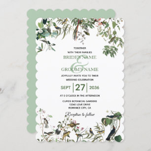 Invitation Rustique Eucalyptus Feuille Vintage Mariage de ver