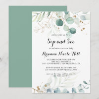 Rustique Eucalyptus Gold Floral Sip et voir