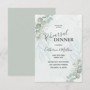 Invitation Rustique Eucalyptus Mariage de la répétition verte