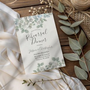Invitation Rustique Eucalyptus Sage Green Mariage Répétition