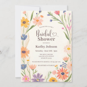 Invitation Rustique Fleur sauvage de douche nuptia