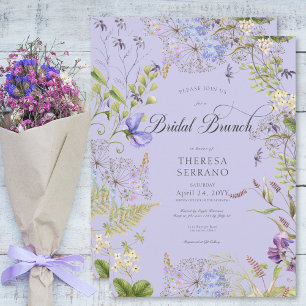 Invitation Rustique Fleur sauvage violet  violet brunch nupti
