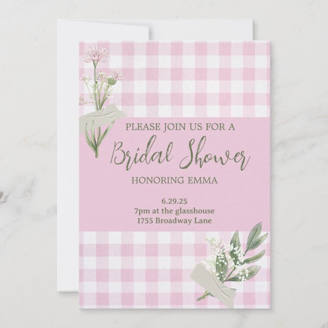 Invitation Rustique Floral Bridal (Devant)