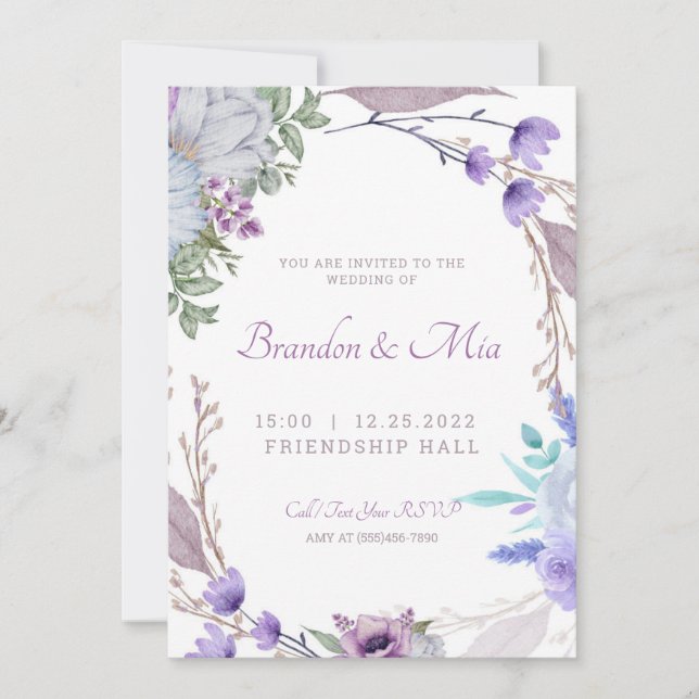 Invitation Rustique Floral Garden (Devant)