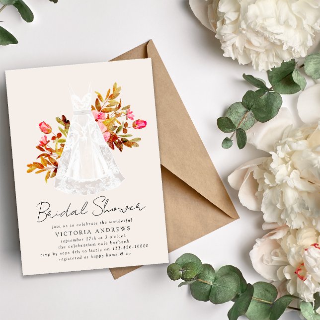 Invitation Rustique Floral Gown nuptiale douche (Créateur téléchargé)