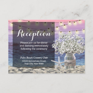 Invitation Rustique Floral Jar Starfish Beach Réception de ma