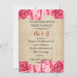 Invitation Rustique Floral Mariage Card