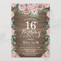 Rustique Floral Pink Peonies 16e anniversaire