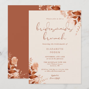 Invitation Rustique Floral Terracotta Bridesservantes Brunch