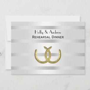 Invitation Rustique Golden Horseshoe Argent Wht H Répétition 
