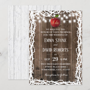 Invitation Rustique Grange Wood Thorn Frame Fairy Tale Mariag
