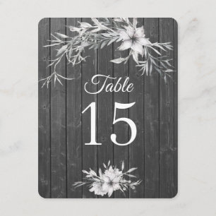 Invitation Rustique gris. Nombres en bois de Tableau de