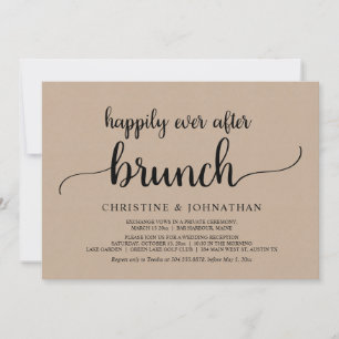 Invitation Rustique Heureux Jamais Après Brunch Mariage Elope