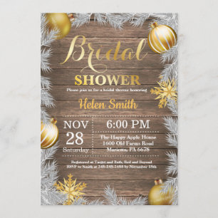 Invitation Rustique hiver Noël nuptiale douche nup