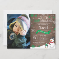 Rustique hiver Onederland 1er anniversaire Invitat