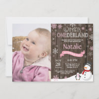 Rustique hiver Onederland 1er anniversaire Invitat