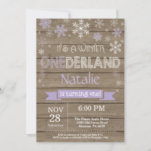 Invitation Rustique hiver Onederland 1er anniversaire Invitat