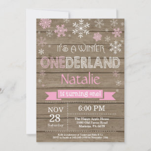 Invitation Rustique hiver Onederland 1er anniversaire Invitat
