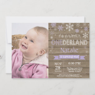 Invitation Rustique hiver Onederland 1er anniversaire Invitat