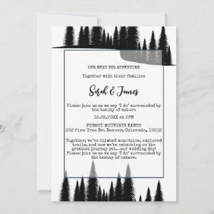 Invitation Rustique hiver Pine Tree Forest Art Mariage extéri