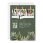 Rustique Hiver Pine Trees Forêt QR Code Mariage