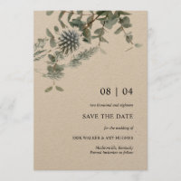 Rustique Kraft Blue Thistle Floral Enregistrer la 
