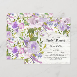 Invitation Rustique Lavande Florale Douche nuptial