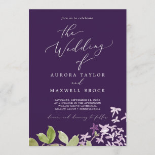 Invitation Rustique Lilac Purple Le Mariage De