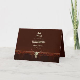 Invitation Rustique Manger Boire Marié Mariage Bull Crâne