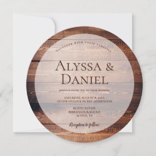 Invitation Rustique Mariage Bois foncé Unique Personnalisé