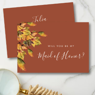 Invitation Rustique Mariage d'automne serez-vous ma servante