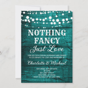 Invitation Rustique Mariage Turquoise Bois Rien de Fantaisie