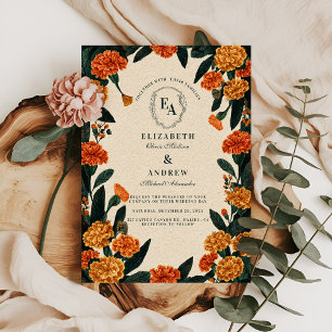 Invitation Rustique Marigold Floral Mariage d'automne