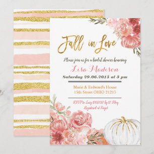 Invitation Rustique Marsala Citrouille Coup de Foudre Enterre