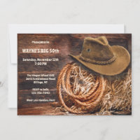 Invitation rustique masculine western