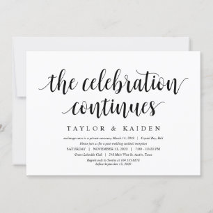 Invitation Rustique moderne, Script noir, Elopement Mariage