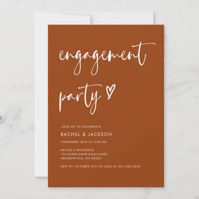 Invitation Rustique moderne Script Terracotta (Devant)