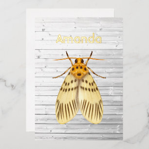 Invitation Rustique Moth Foil