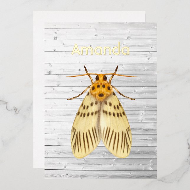 Invitation Rustique Moth Foil (Recto/Verso)