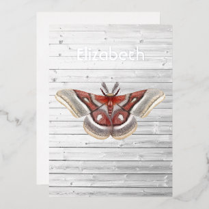 Invitation Rustique Moth Foil