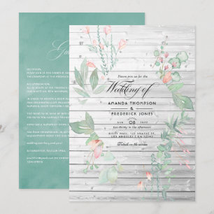 Invitation Rustique Pastel Verdure Pays Jardin Mariage
