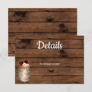 Invitation Rustique Pays Vin Baril Bourgogne Détails Insertio