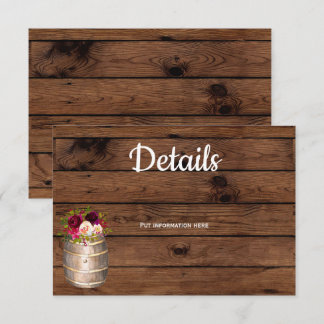 Invitation Rustique Pays Vin Baril Bourgogne Détails Insertio