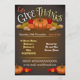 Invitation Rustique Personnalisable De Thanksgivin