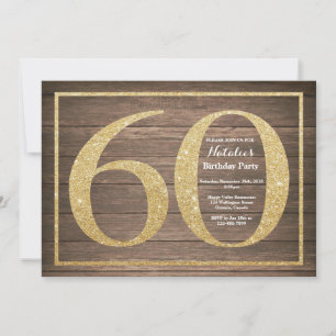 Invitation rustique pour 60e anniversaire avec pai