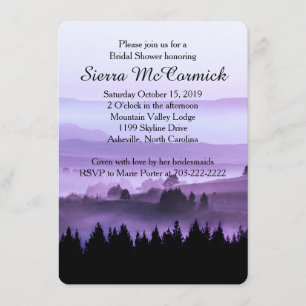 Invitation rustique pourpre de Fête de la mariée