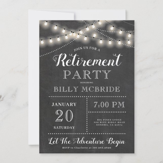 Invitation Rustique Retraite Party (Devant)