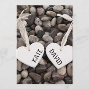 Invitation Rustique Riverside Beach Sea Side Mariage de galet