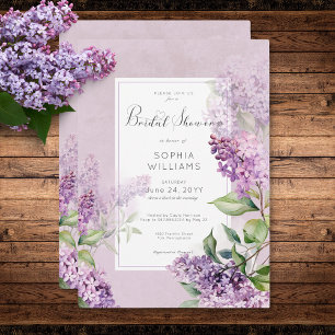 Invitation Rustique romantique violet & Fête des mariées Lila