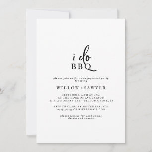 Invitation Rustique Script I Do BBQ Engagement Party Invitati